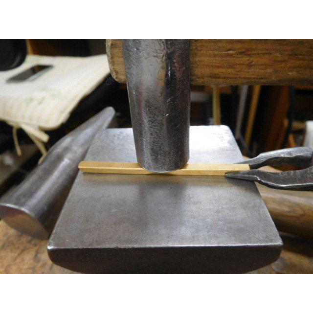 鍛造 結婚指輪 純金 24金 k24 幅広い 槌目 平打ち リング 幅5mm くすみ加工