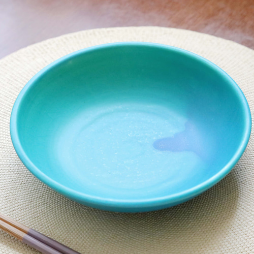 トルコ青マット釉の浅鉢 ＊ 2 中皿 TSUCHI-HANAKI 通販