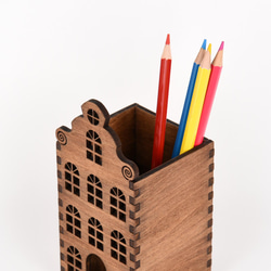 ユーロハウスのペン立て（木製ステーショナリー） 3枚目の画像