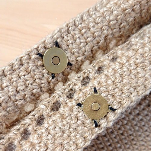 シンプルラインの麻紐バッグ Lサイズ かごトートバッグ 大きめ