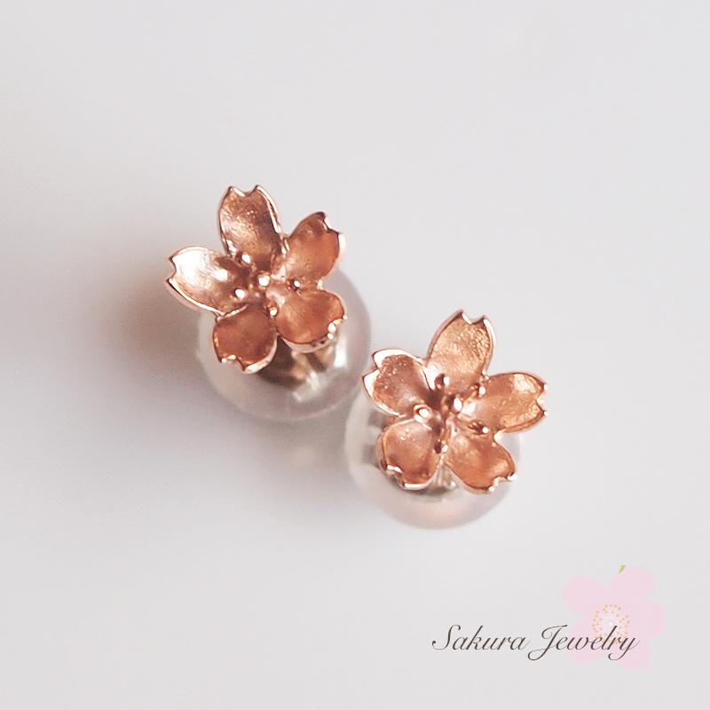 桜さくらのピアス【Ｓ】一輪の桜の花　シンプルなスタッドピアス　SV925