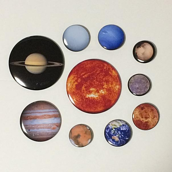 太陽系惑星 缶マグネット10個と缶バッジ10個のセット 4枚目の画像