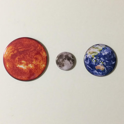 太陽 地球 月 マグネット3個セット 2枚目の画像