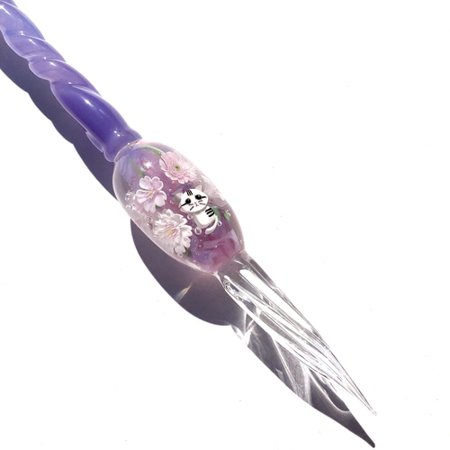 お花見〜桜》ガラスペン とんぼ玉 桜 猫 ねこ お花見 春 ペン