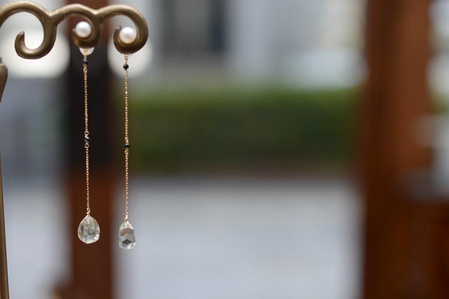 Charm|[K18]グリーンアメジストのピアスキャッチ