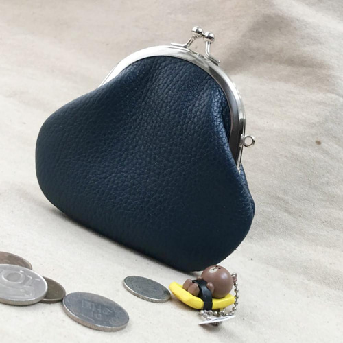 藍青色皮革口金包女包口金包日本口金手作口金包手拿包口金包錢包