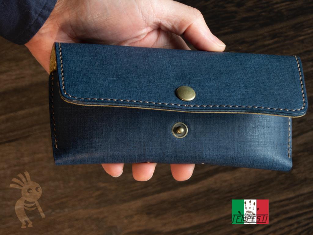 【イタリアン】バベルメガネケース　ネイビー