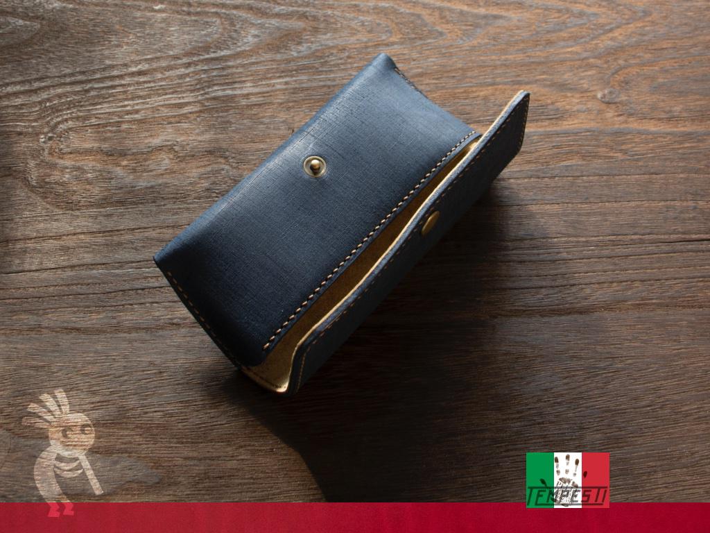 【イタリアン】バベルメガネケース　ネイビー