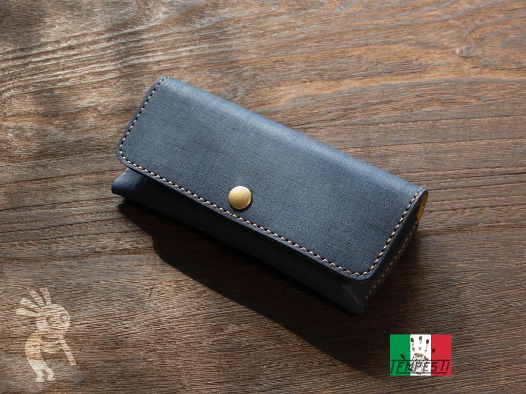 【イタリアン】バベルメガネケース　ネイビー