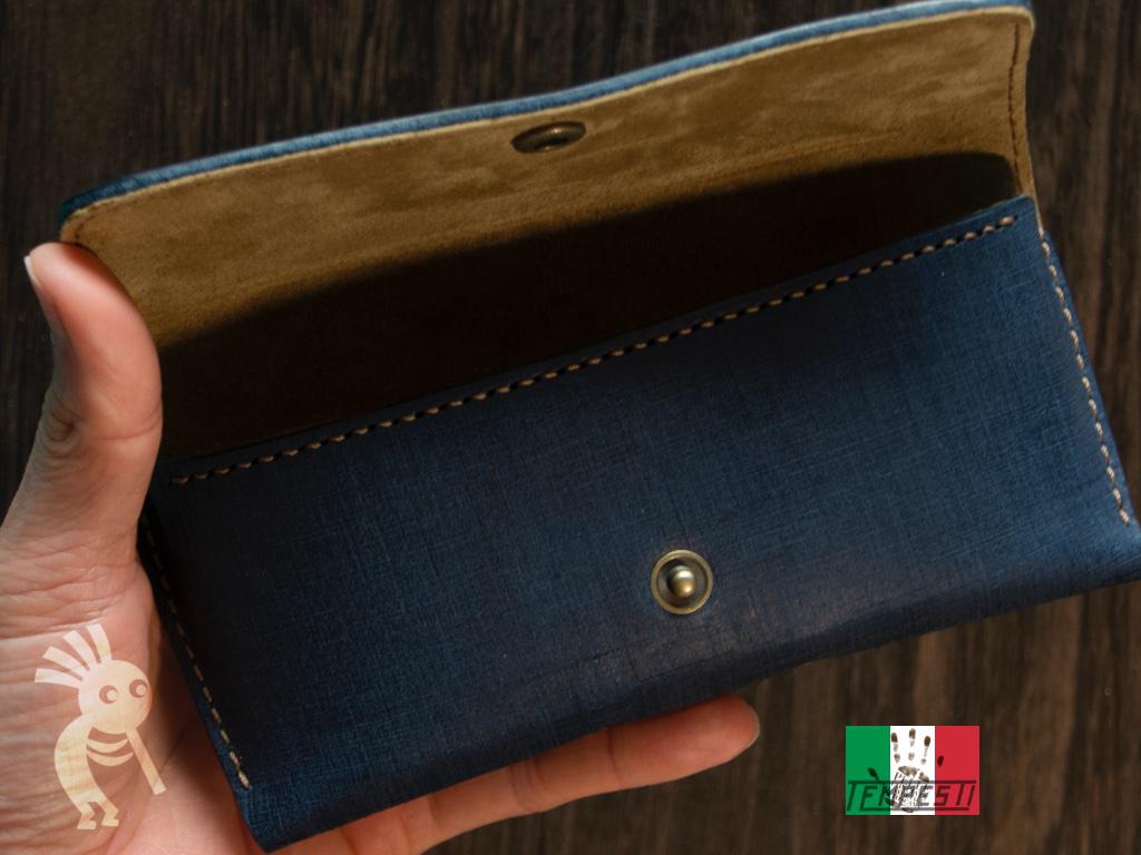 【イタリアン】バベルメガネケース　ネイビー