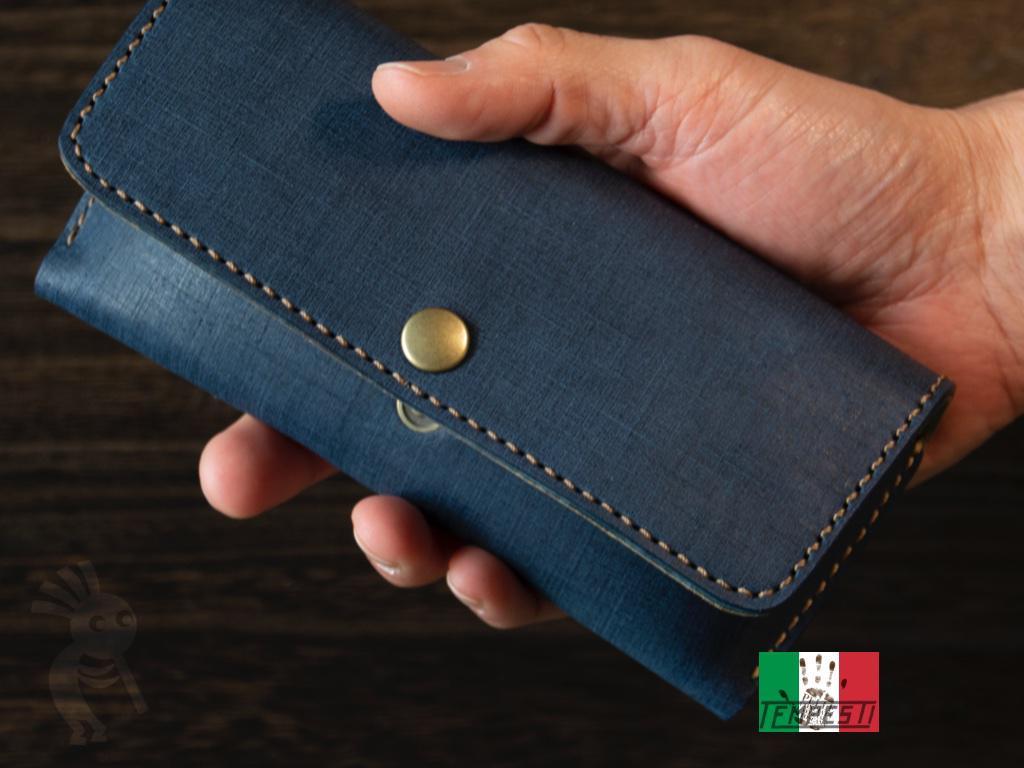 【イタリアン】バベルメガネケース　ネイビー