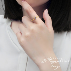 二月天然生日石紫水晶 K10 黃金精緻成人可愛隱藏三葉草戒指 第4張的照片