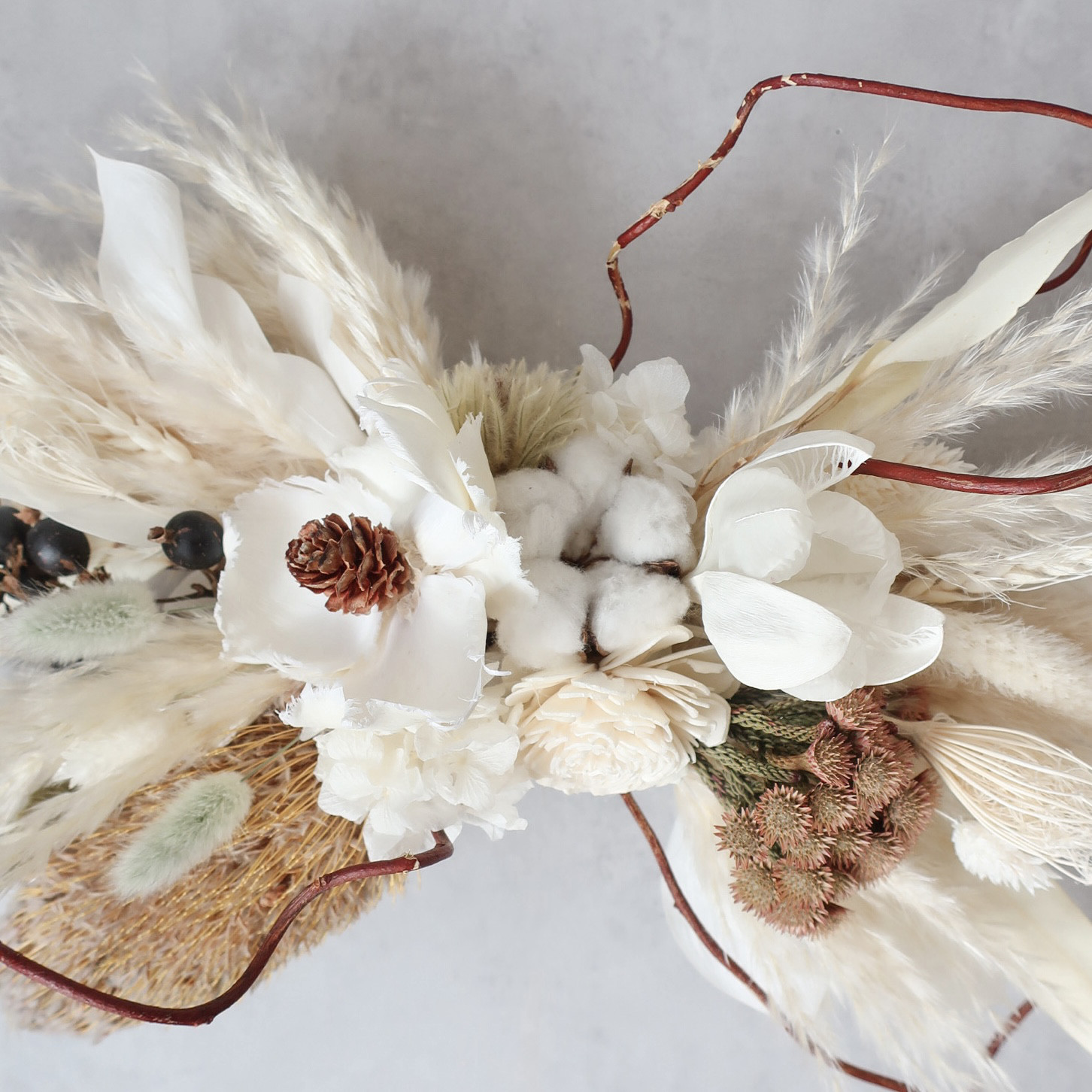 ミモザとユーカリのスワッグ 横長スワッグ ミモザ スワッグ ドライ  