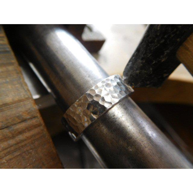 鍛造 結婚指輪 プラチナ1000 純プラチナ プラチナ999 槌目 平打ち リング 女性4mm 男性5.5mm