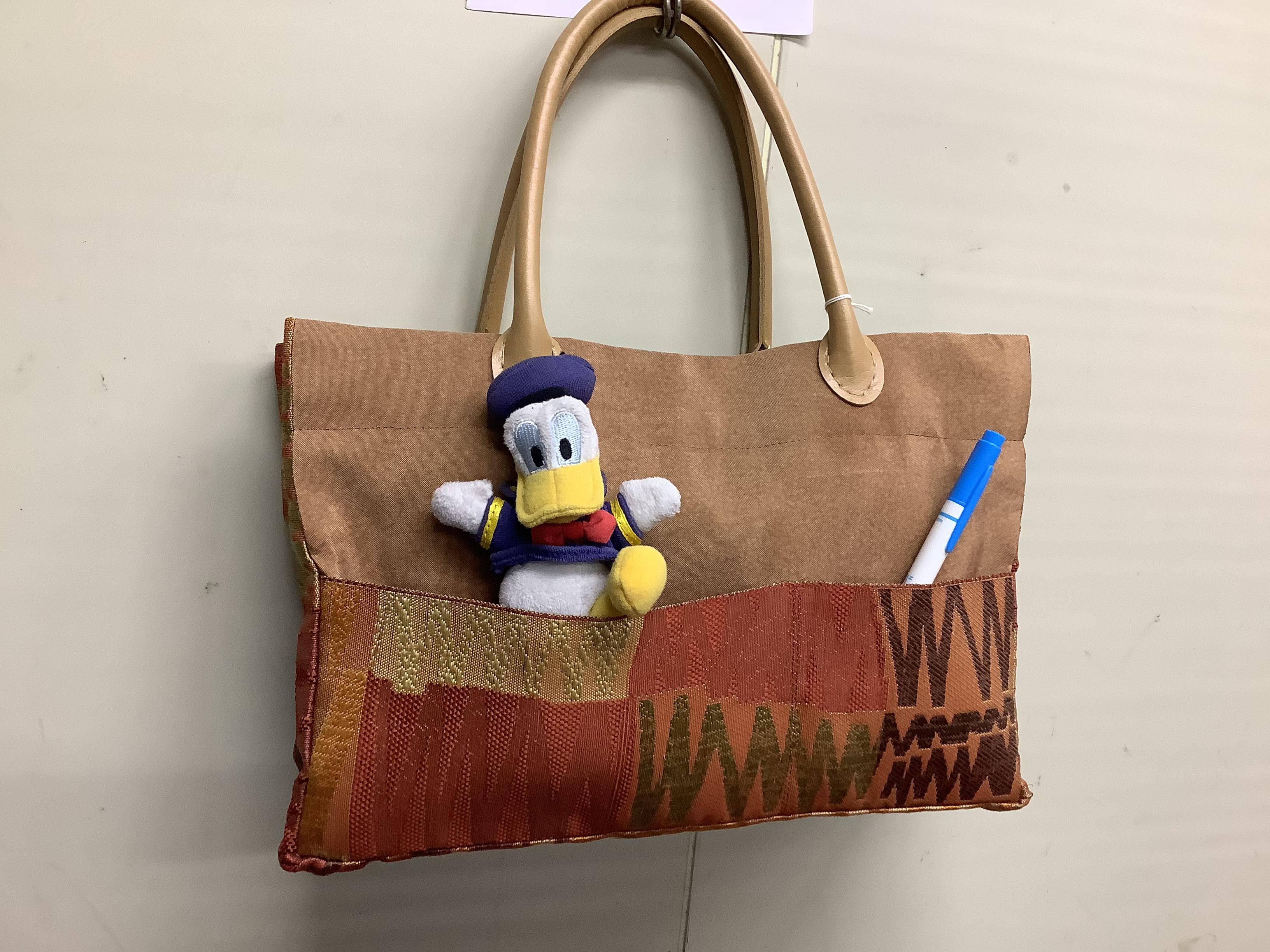 絹帯地で作ったお出かけバック(お着物にもピッタリです。)