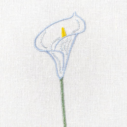■ ブルーのカラー ■ボタニカル ドローイング風刺繍 木製ファブリックパネル ■ Mサイズ ■ 4枚目の画像