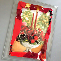 GLASSフレーム額【赤】  インテリア　フォトフレーム　壁飾り クリスマス 4枚目の画像