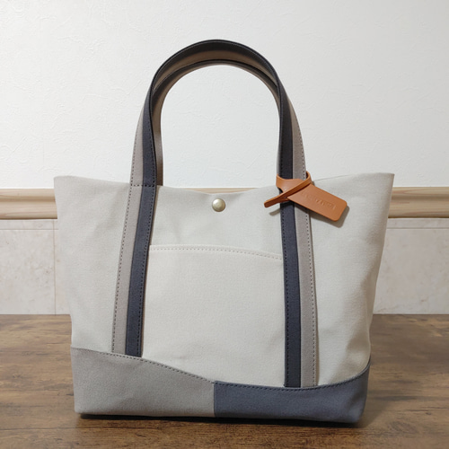 ハンドメイド、トートバック、倉敷帆布、ワイドベルト、シンプル