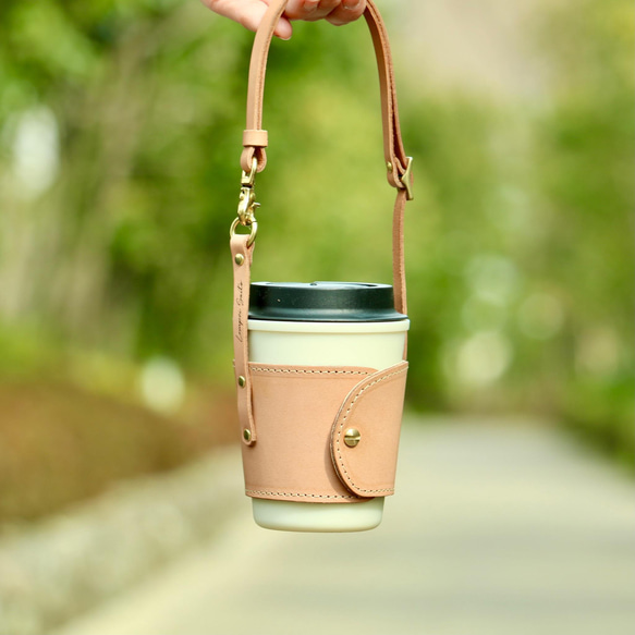 隨時隨地攜帶咖啡！皮革保溫杯套 第15張的照片