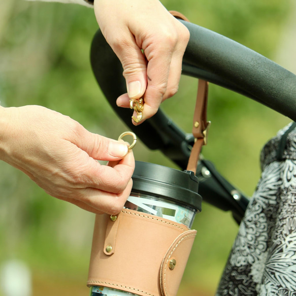 隨時隨地攜帶咖啡！皮革保溫杯套 第10張的照片