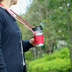 隨時隨地攜帶咖啡！皮革保溫杯套 第5張的照片