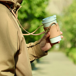 隨時隨地攜帶咖啡！皮革保溫杯套 第4張的照片
