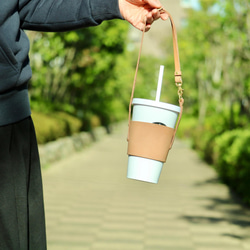 隨時隨地攜帶咖啡！皮革保溫杯套 第14張的照片