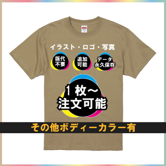 高品質プリント1着フルカラープリント　6.2オンス プレミアム Tシャツ　 2枚目の画像