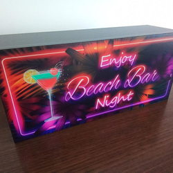 ハワイ ビーチ カクテル バー パブ スナック 酒 南国 ライト 看板 置物 雑貨 LED2wayライトBOX 5枚目の画像