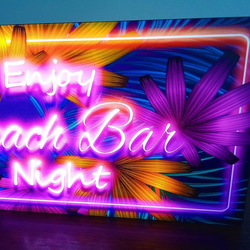 ハワイ ビーチ カクテル バー パブ スナック 酒 南国 ライト 看板 置物 雑貨 LED2wayライトBOX 3枚目の画像