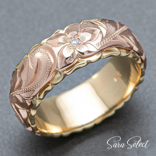 ハワイアンジュエリー　14k　ピンクゴールド ハワイアンジュエリー リング 指輪 刻印無料 K14ピンクゴールド 14金