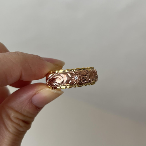 ハワイアンジュエリー　14k　ピンクゴールド ハワイアンジュエリー リング 刻印無料 K14 ピンクゴールドリング 3mm