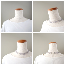 タティングレースのカジュアルチョーカー（ライトグレー） 5枚目の画像