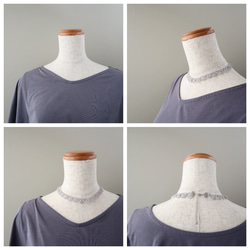 タティングレースのカジュアルチョーカー（ライトグレー） 6枚目の画像