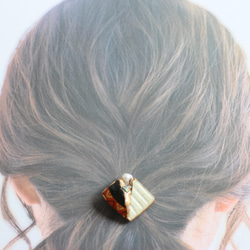 唐津燒伊万裡燒金津木小馬鉤/白淡水珍珠日式阿瓦隆貝殼傳統工藝陶器髮飾 第4張的照片