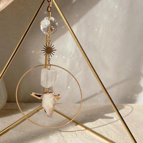 バッファロースカル&クリスタルクォーツ ヒンメリ 置き型 サン