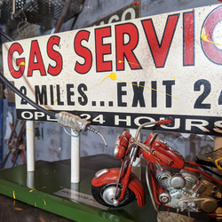 Old アメリカン Style/ HOLLYWOOD SIGN デコ/ （GAS SERVICE） #アメリカンな部屋 1枚目の画像