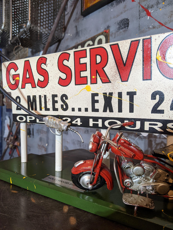 Old アメリカン Style/ HOLLYWOOD SIGN デコ/ （GAS SERVICE） #アメリカンな部屋 1枚目の画像