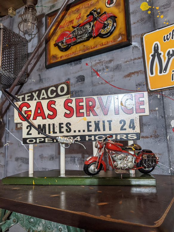 Old アメリカン Style/ HOLLYWOOD SIGN デコ/ （GAS SERVICE） #アメリカンな部屋 3枚目の画像