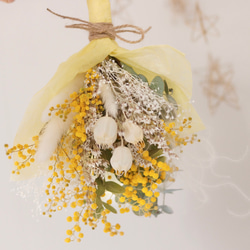 ●母の日フラワー●ミモザとユーカリと可愛い小花のブーケスワッグ 9枚目の画像