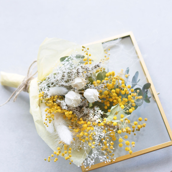 ●母の日フラワー●ミモザとユーカリと可愛い小花のブーケスワッグ 7枚目の画像