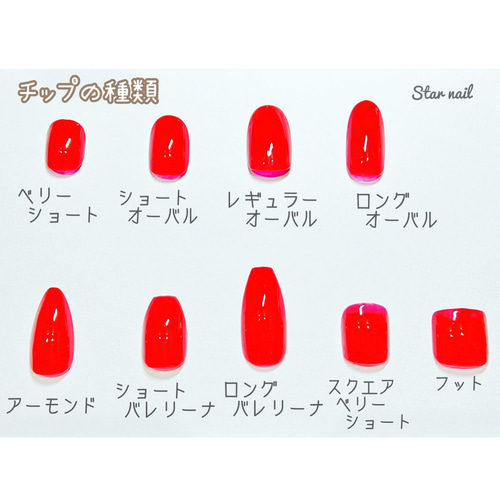 ☆送料無料☆サイズ確認用ネイルチップ ネイルチップ（つけ爪） Star
