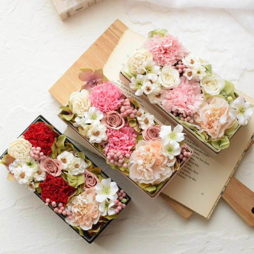 母の日】クリアケース付フラワーBOX プリザーブドフラワー 花結 通販
