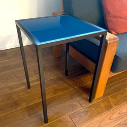 【受注生産】アイアンテーブル / カラーガラス　サイドテーブル　多目的テーブル 7枚目の画像