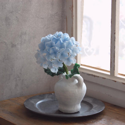 ◆粘土のお花◆　紫陽花・・ライトブルー　高さ約18センチ　A653 15枚目の画像