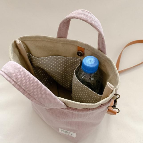 受注製作＊2wayお散歩ショルダートート／帆布・スモーキーピンク