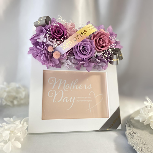 想い出を彩る＊フォトフレーム】プリザーブドフラワー 写真立て 母の日