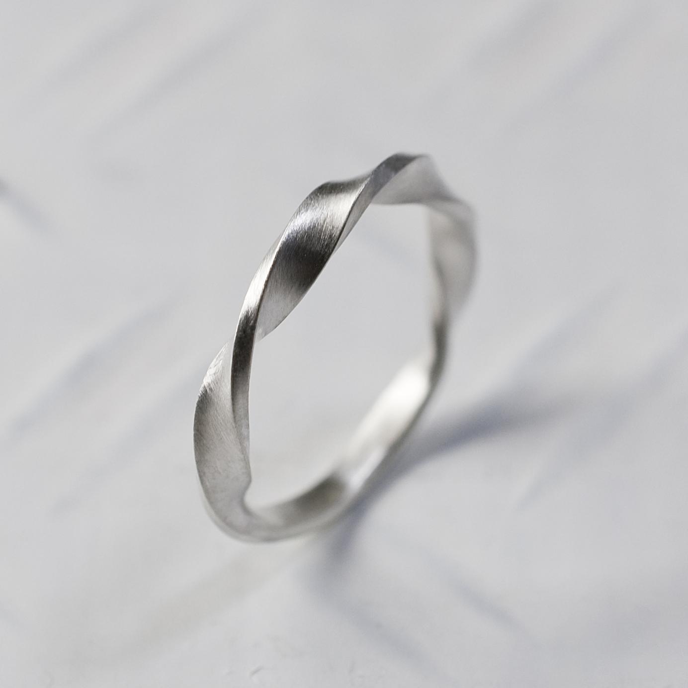 つや消し シルバーツイストリング 2.5mm幅 マット｜SILVER RING｜721