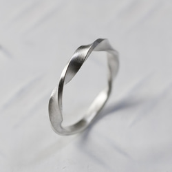 つや消し シルバーツイストリング 2.5mm幅 マット｜SILVER RING｜721 1枚目の画像