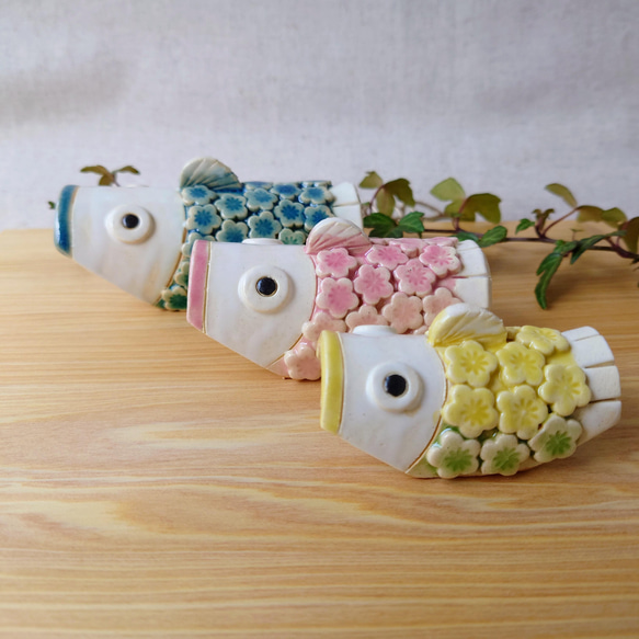 【完成品】 こどもの日 こどもの日 こいのぼり 〜花こいのぼり3つセット〜 その他置物 Atelier
